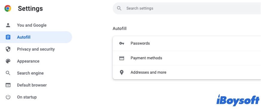 open the saved passwords location in Chrome on Mac