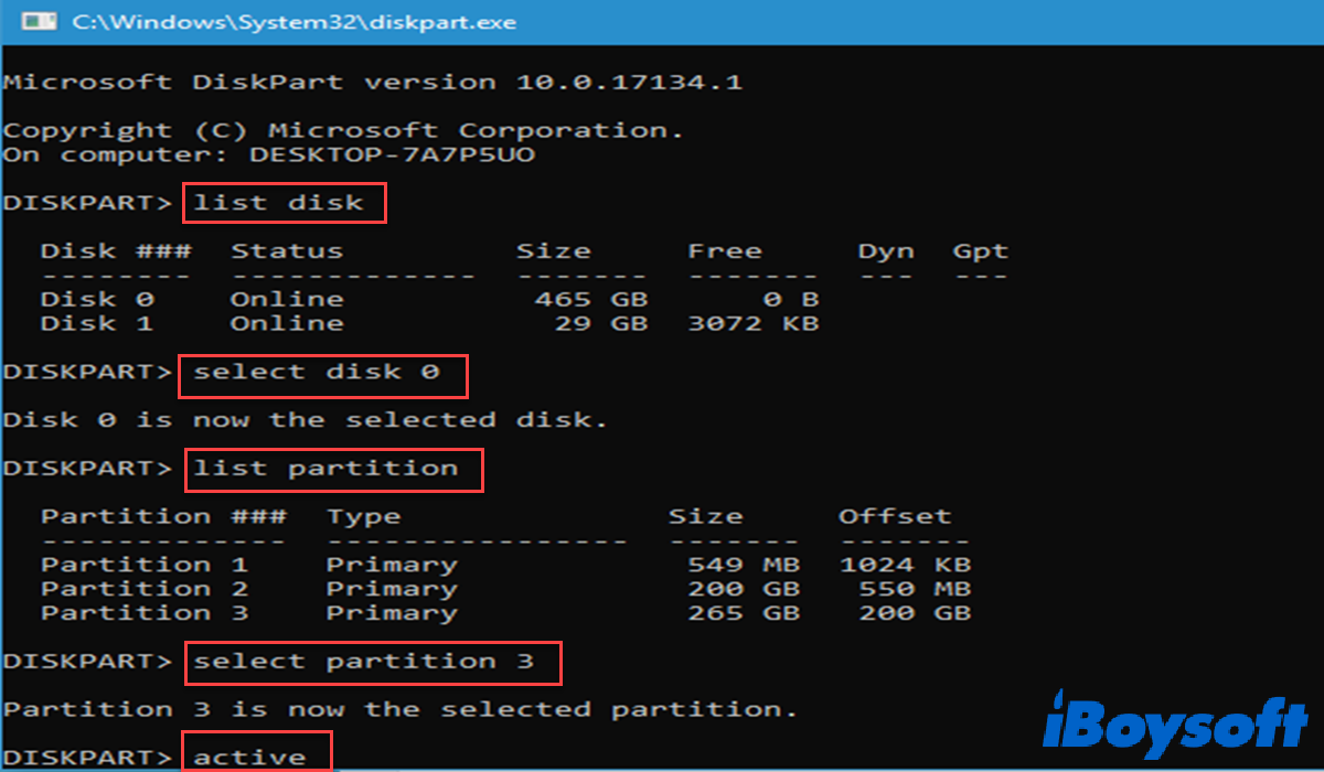 How to fix error code 0xc0000225 by setting active partition