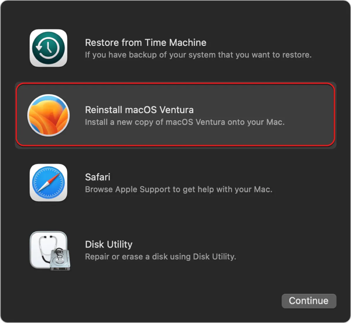 Reinstalar macOS para solucionar el Mac atascado en el Modo de Recuperación