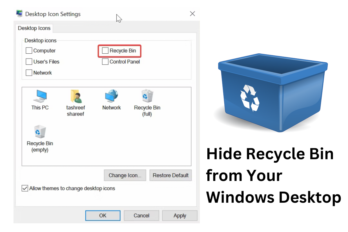 How To Remove Or Hide Recycle Bin On Desktop In Windows 10 - Riset