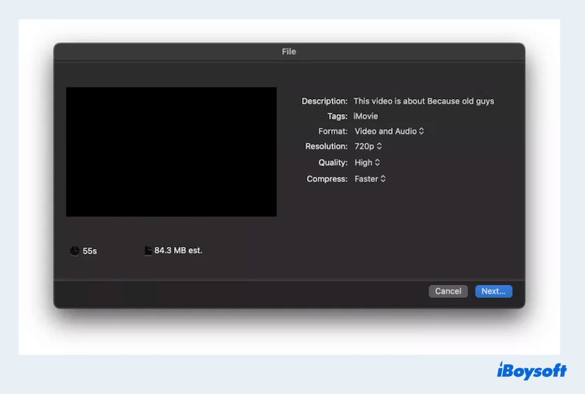 Datei auf dem Mac kleiner machen durch Anpassung der Audioeinstellungen