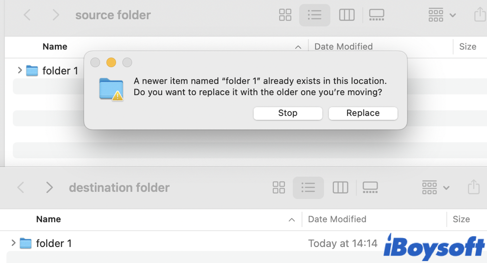 how to merge identical folders on Mac
