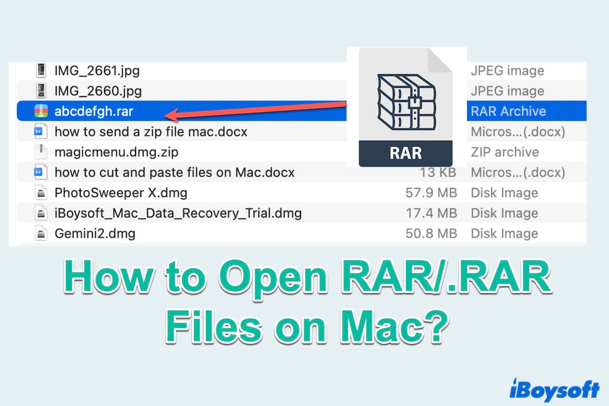 Resumen de cómo abrir archivos RAR en Mac