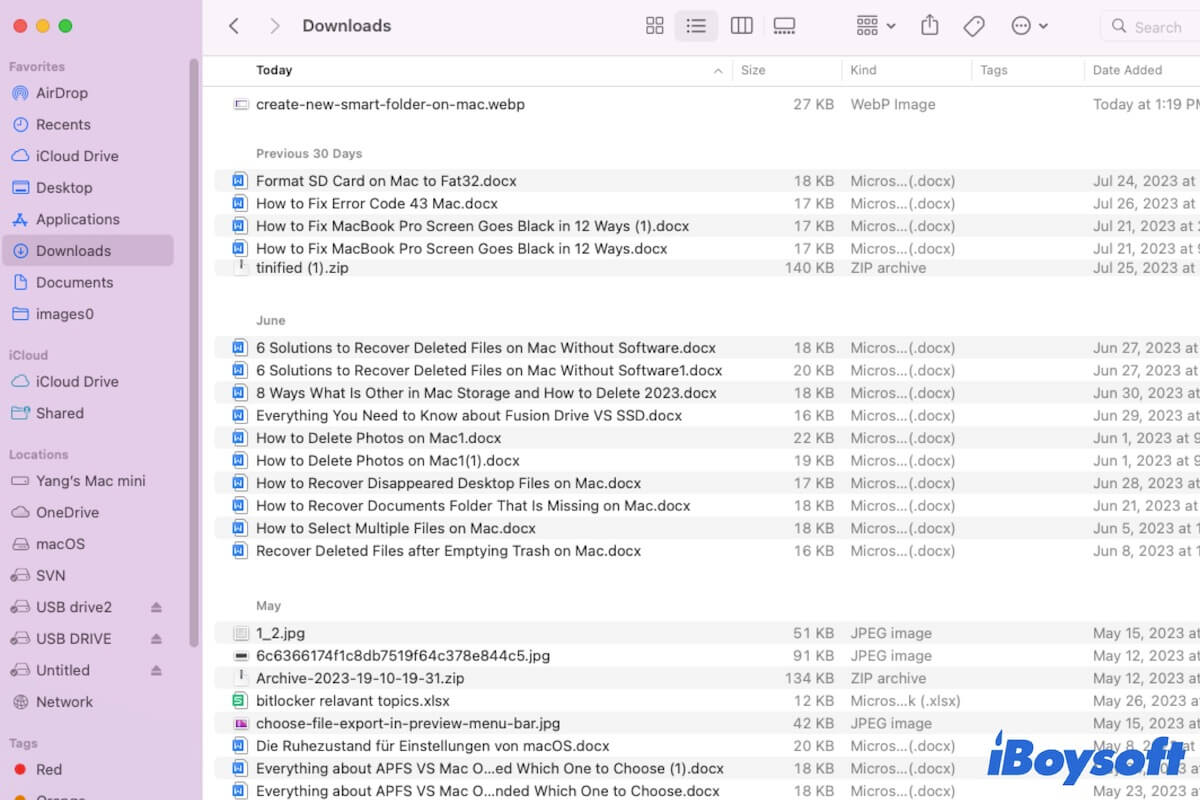 Wie organisiere ich Dateien auf dem Mac