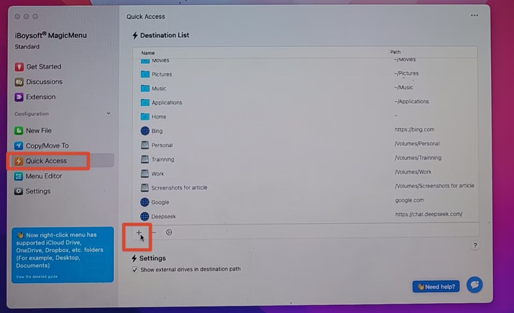Auf „Add“ klicken, um einen Fotoordner oder ein Foto-Volume zu importieren