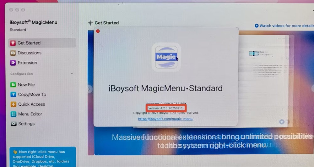 iBoysoft MagicMenu Version 4.2.3