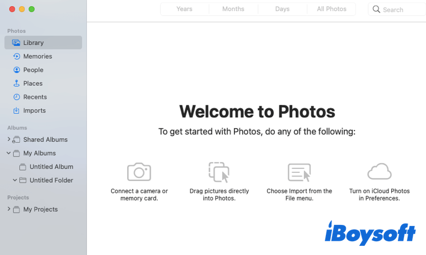 how to organize photos on Mac using Photos app