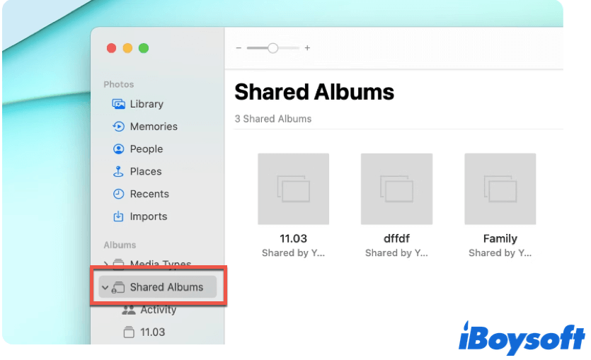 create a shared album