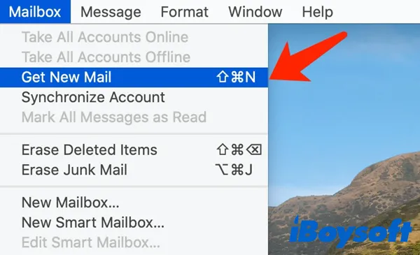 how to refresh Mail on Mac