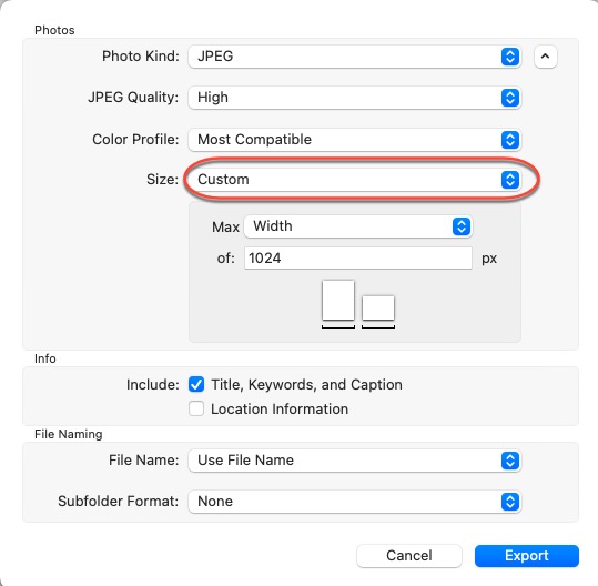 How to resize an image in the Photos app on Mac