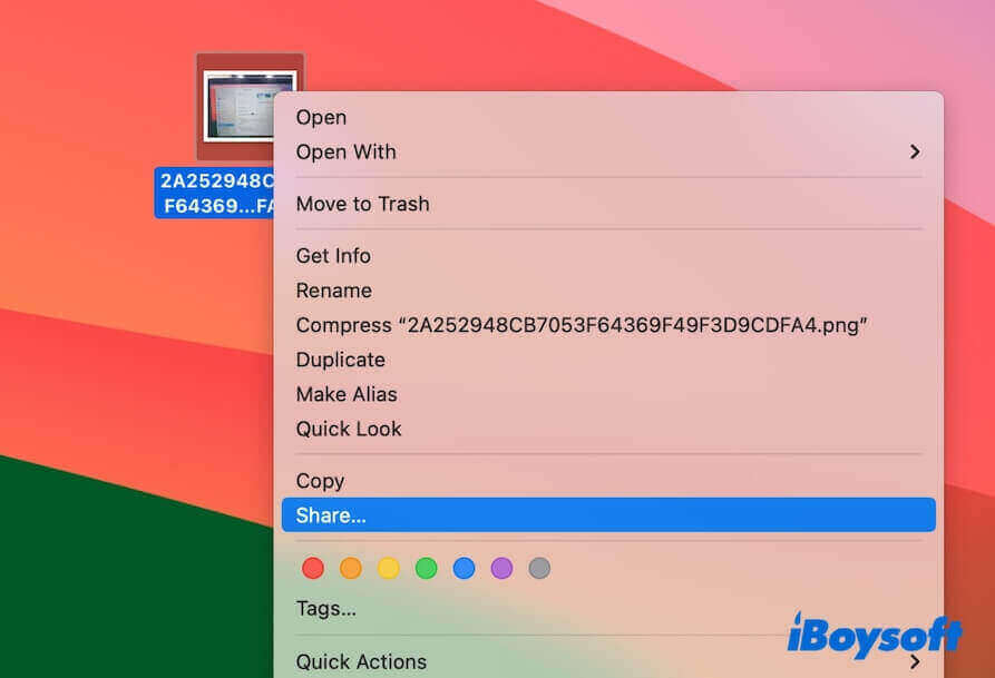 share screenshot with AirDrop on Mac