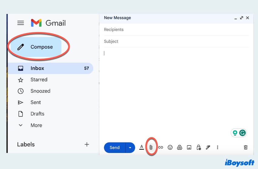 Senden von ZIP-Dateien auf dem Mac mit Gmail