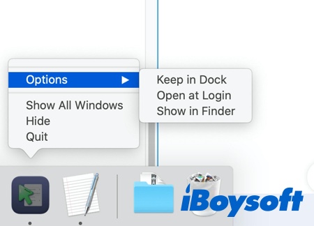 stop apps from opening on startup using Mac Dock