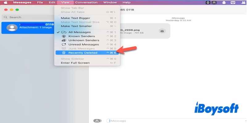 haz clic en recientemente eliminado en la barra de menú