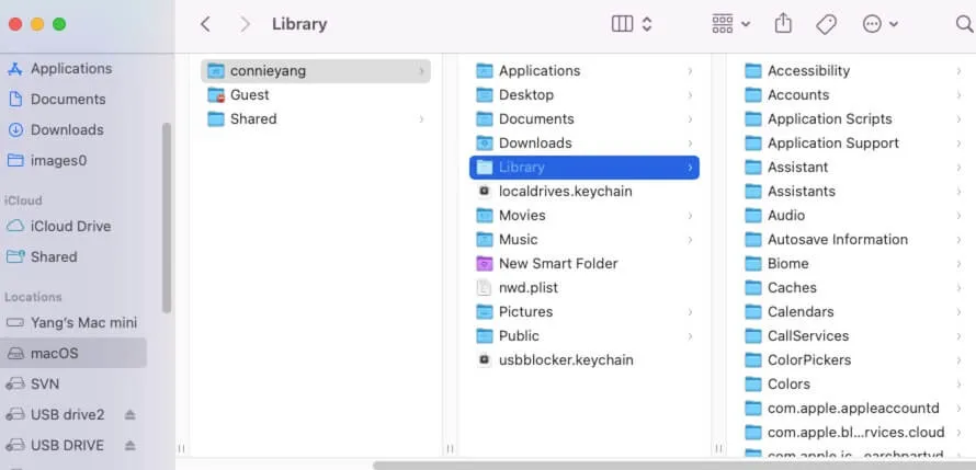 encontrar y eliminar los archivos relacionados con CleanMyMac en la carpeta Library