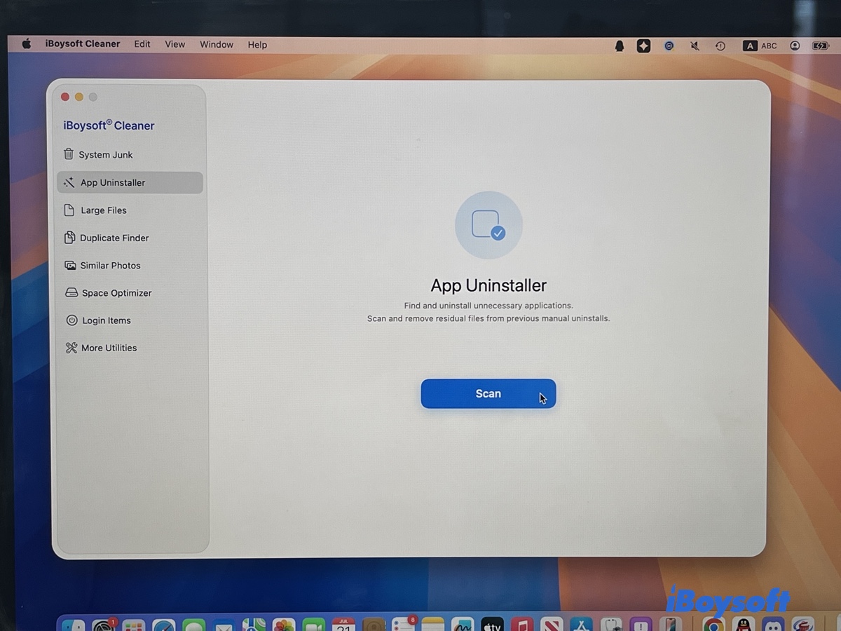 Select the App Uninstaller section