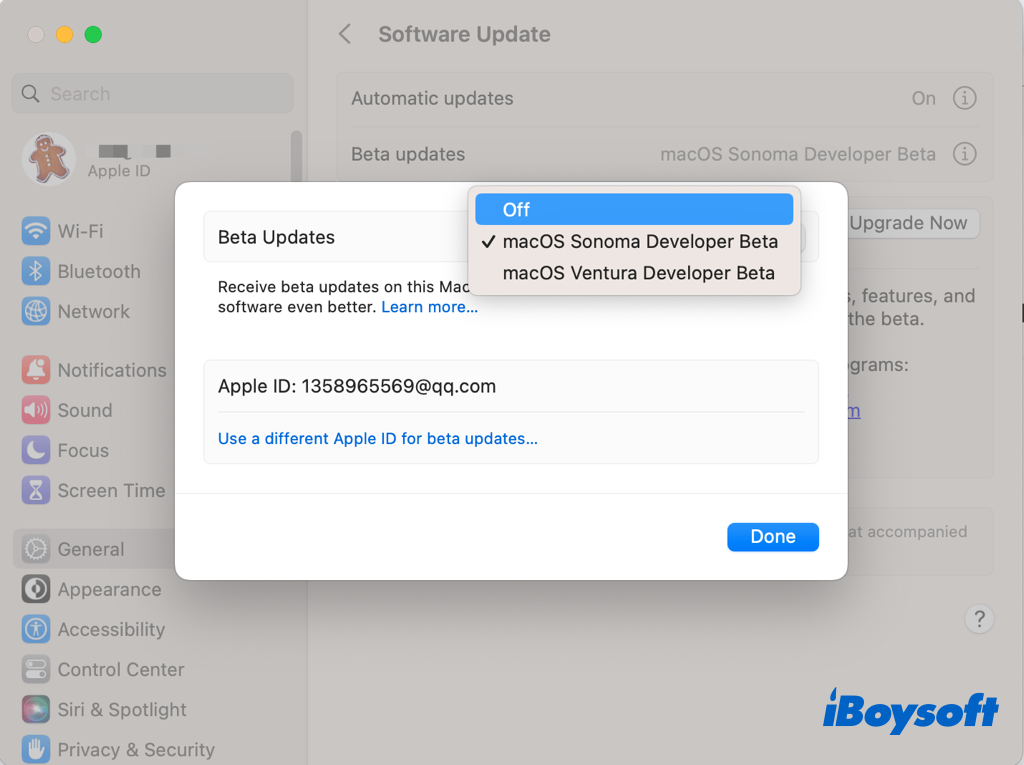 cancelar a inscrição no programa beta do macOS