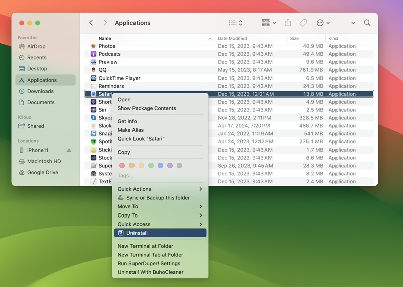 Uninstall Safari on Mac