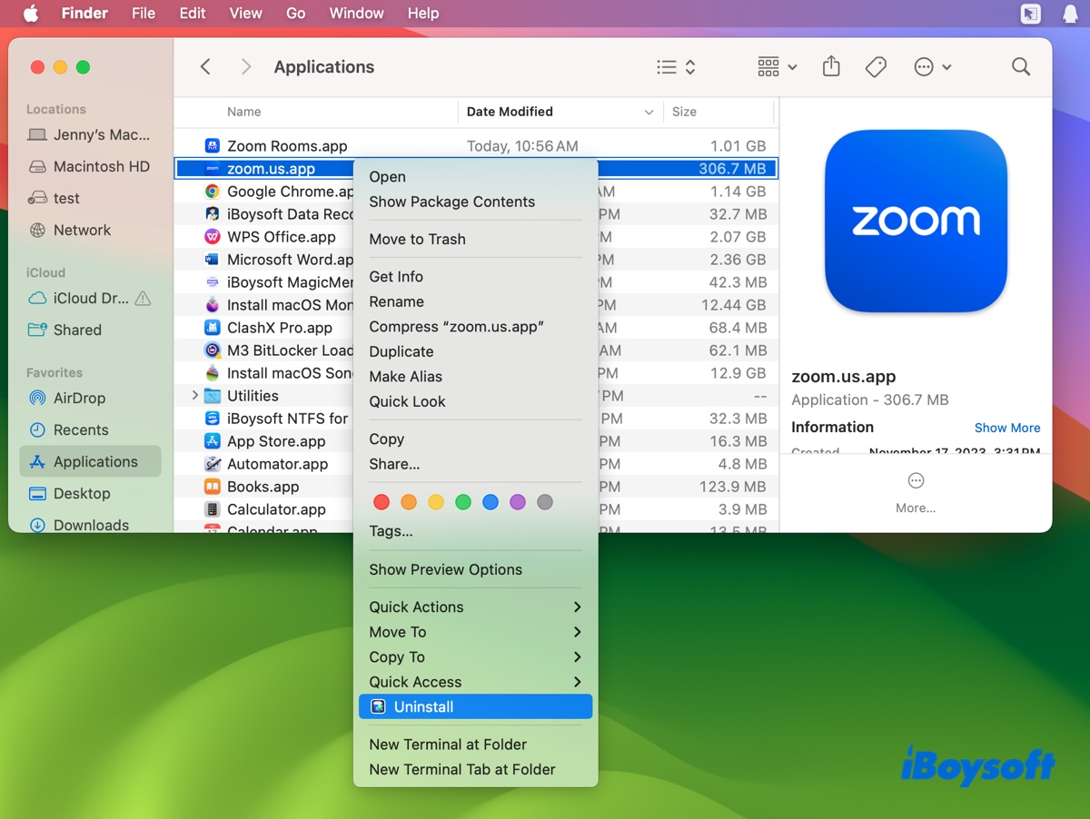 How to uninstall Zoom on Mac completely by right clicking