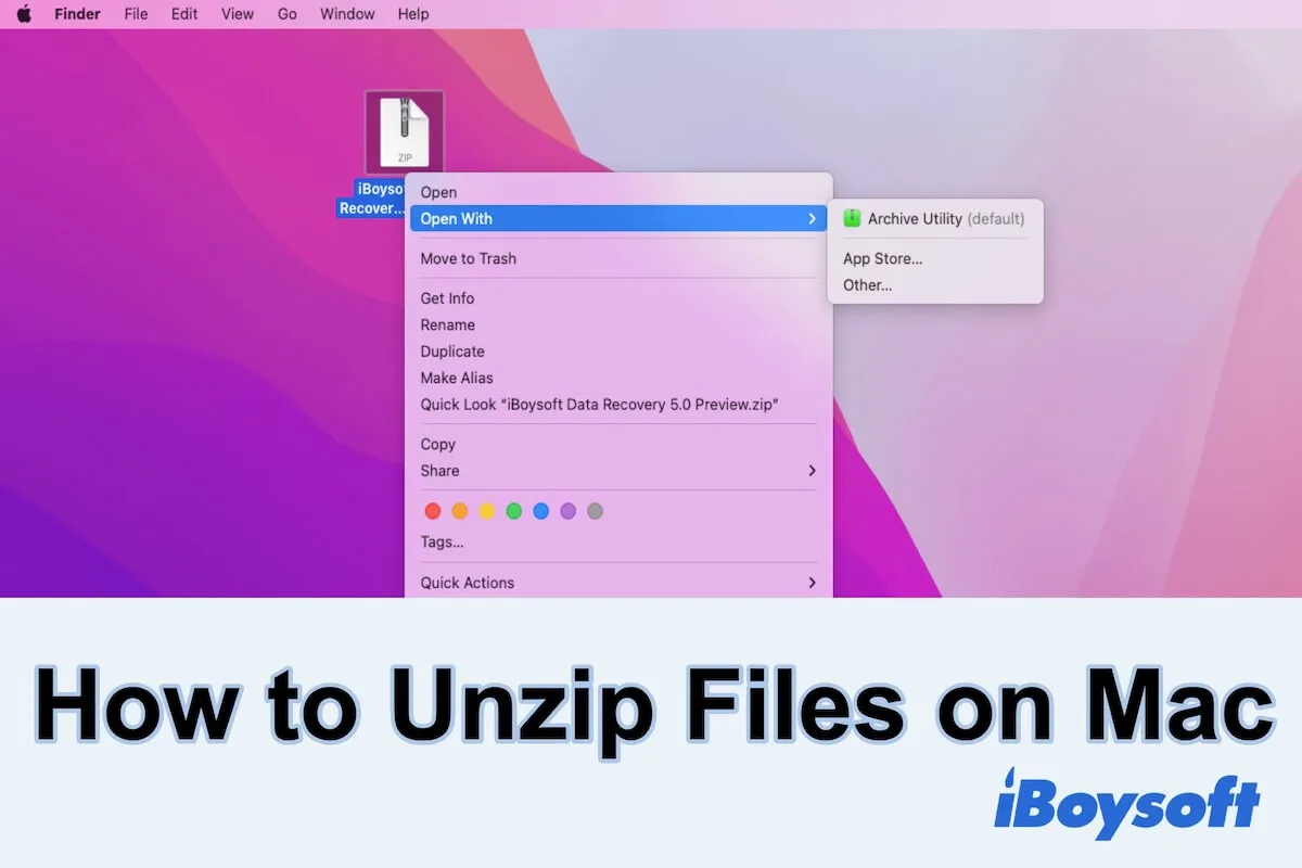 how to open large zip files on mac