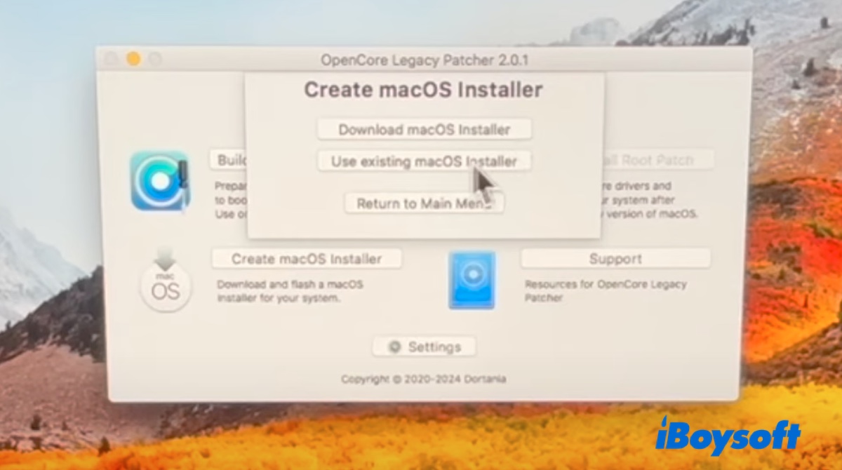 Click Download macOS installer for the old Mac