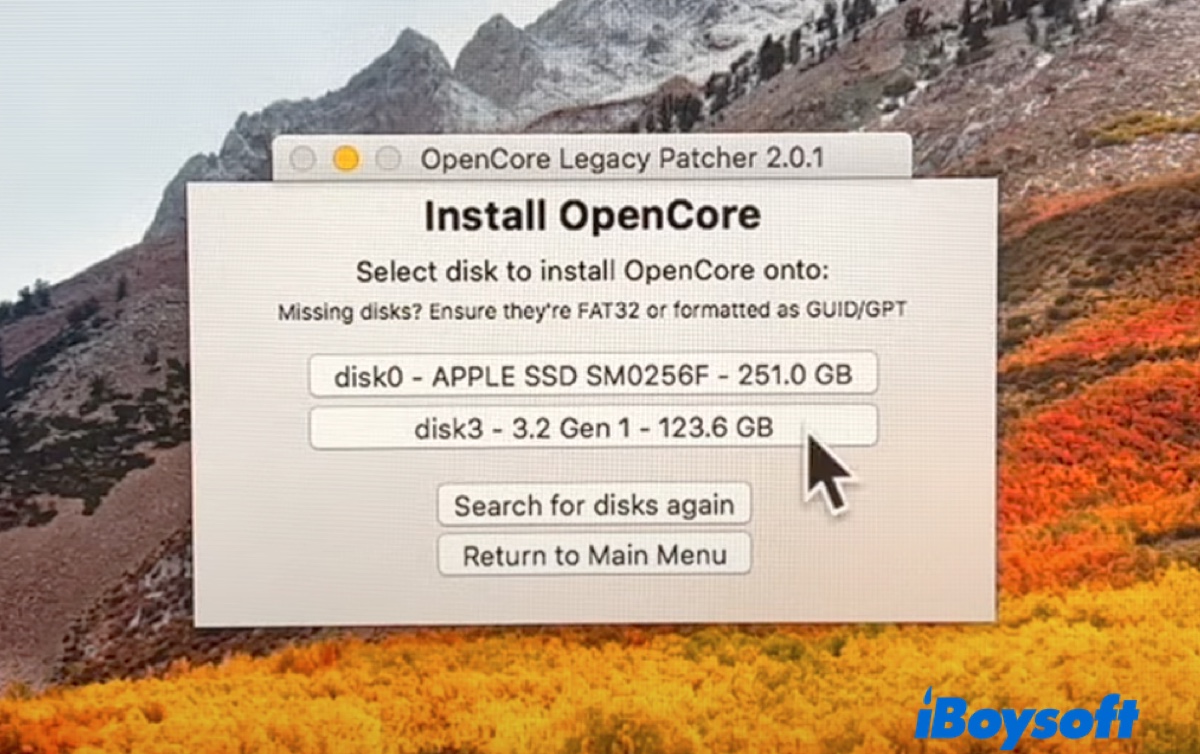 Install OpenCore to the USB