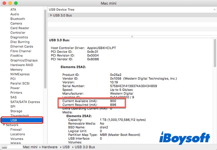 check if external drive showing up in System Information