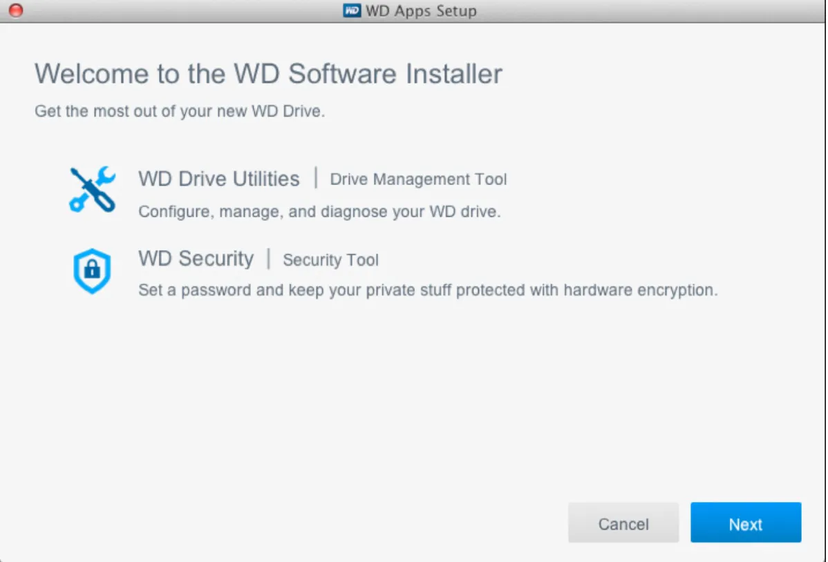 Installieren der WD-Software