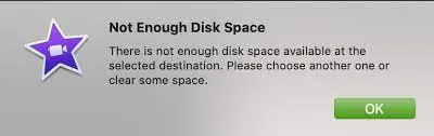  iMovie Says Not Enough Disk Space on Mac