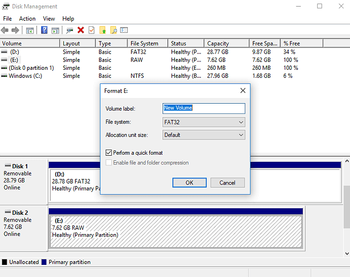 format an external hard drive in Windows