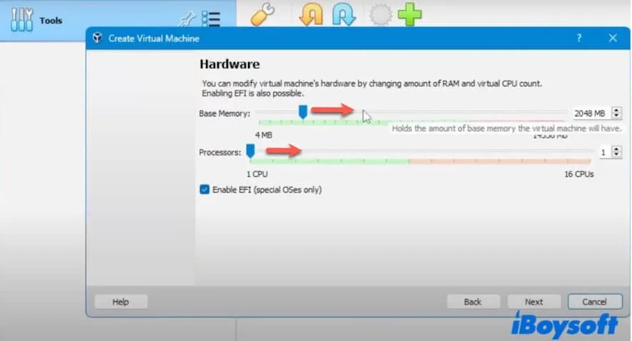 allocate memory processors for the VM