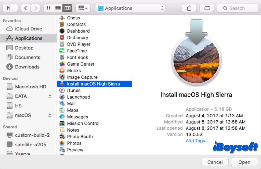 macos high sierra app