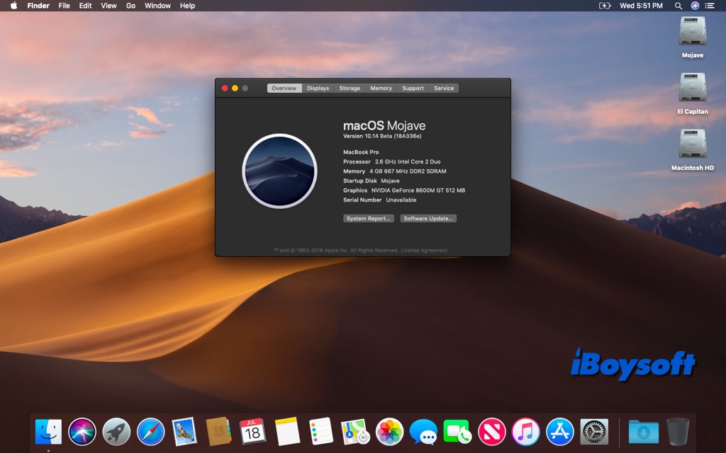 boot to the copy of macos mojave