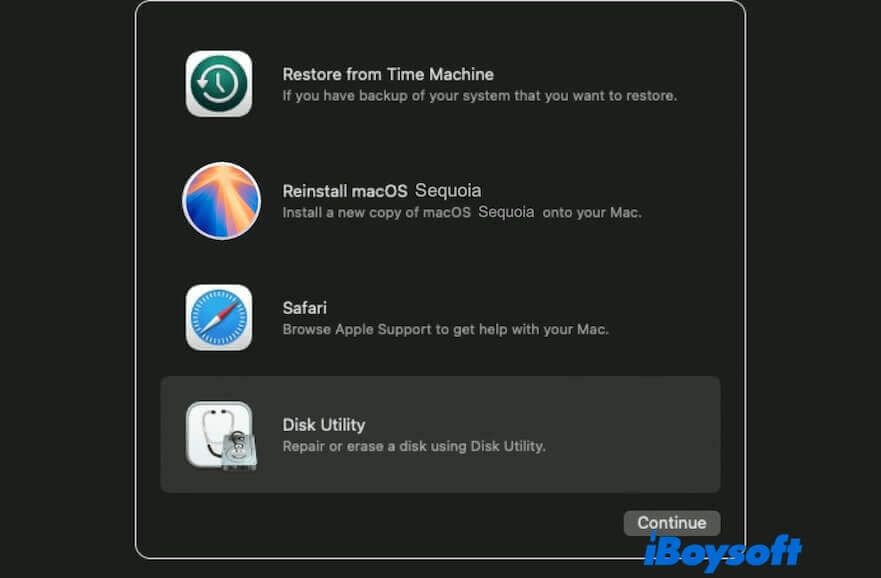 select Disk Utility