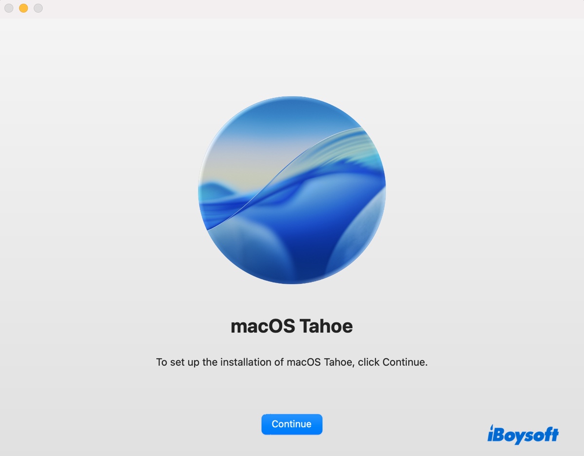 Set up the macOS Tahoe installation on the external drive