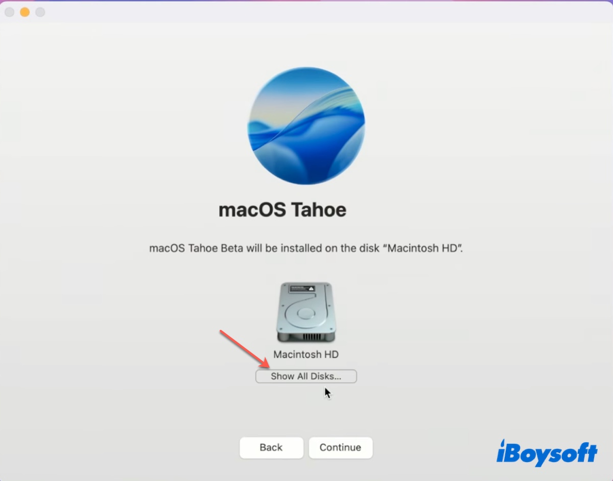Click Show All Disks to reveal the external drive