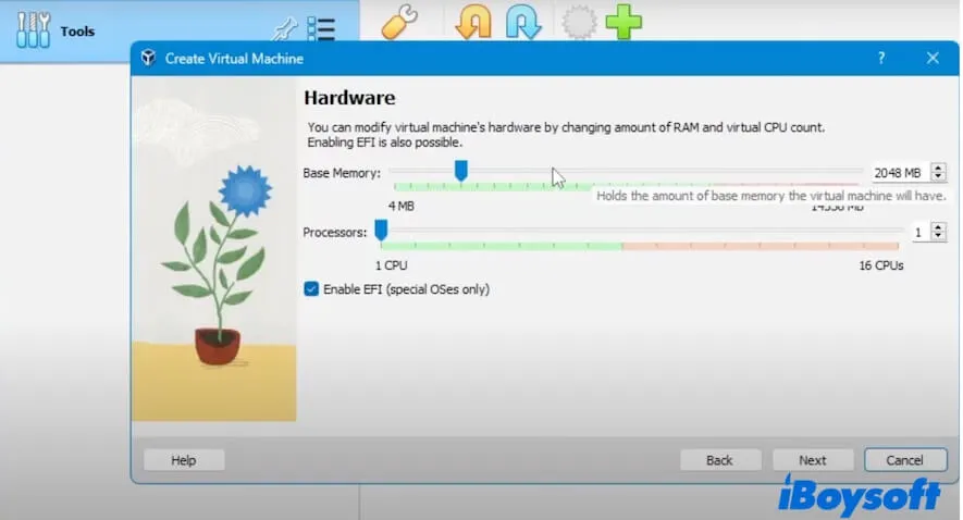 Passen Sie die Hardwareeinstellungen der macOS Tahoe-VM an