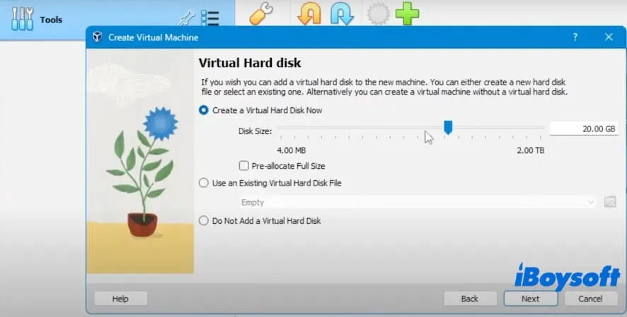Überprüfen Sie jetzt die Erstellung einer virtuellen Festplatte