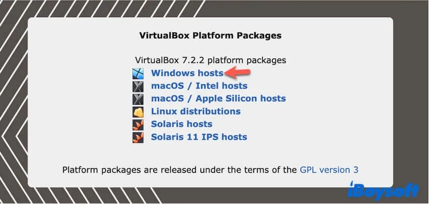 Download VirtualBox Platform Package