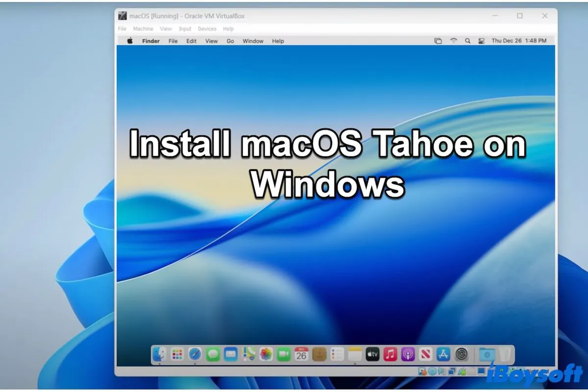 installiere macOS Tahoe auf Windows