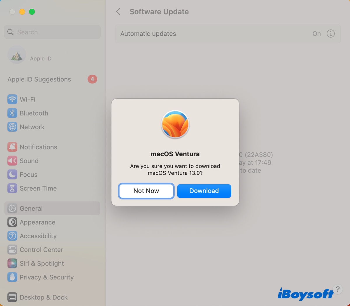 Click Download to download macOS Ventura full installer