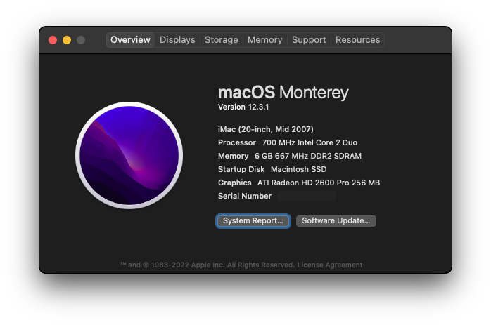 macOS Monterey runs on the unsupported Mac