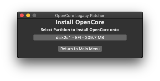 select the partition with capital letters EFI 