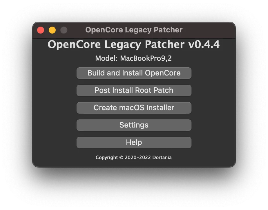 click the Post Install Root Patch in OpenCore Legacy Patcher