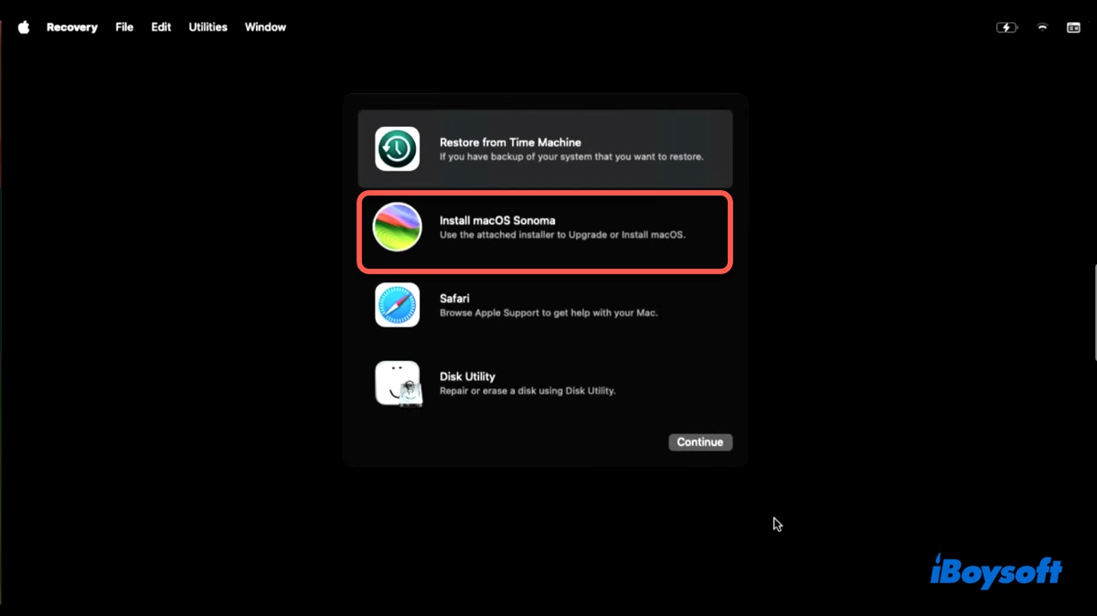 macOS Sonoma auf nicht unterstütztem Mac installieren nach dem Starten vom USB-Installer