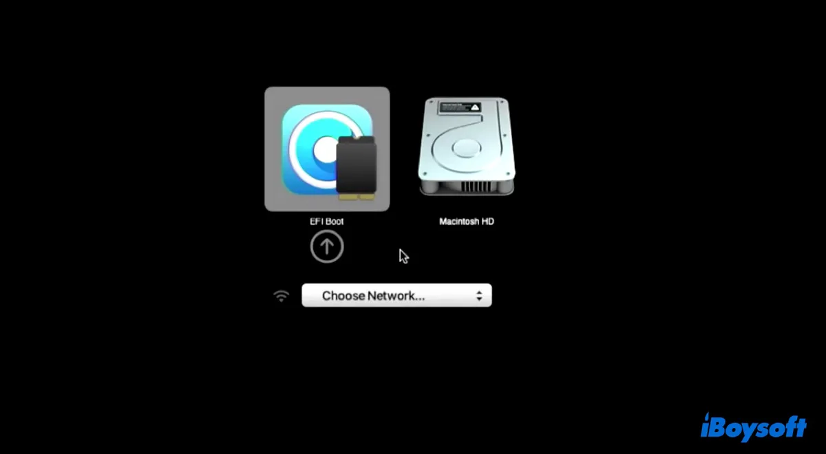 Starten Sie Ihren Mac von der internen Festplatte, um macOS Sonoma auszuführen