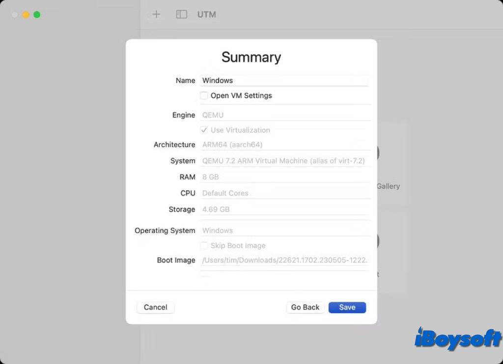 comprobar la configuración de la MV