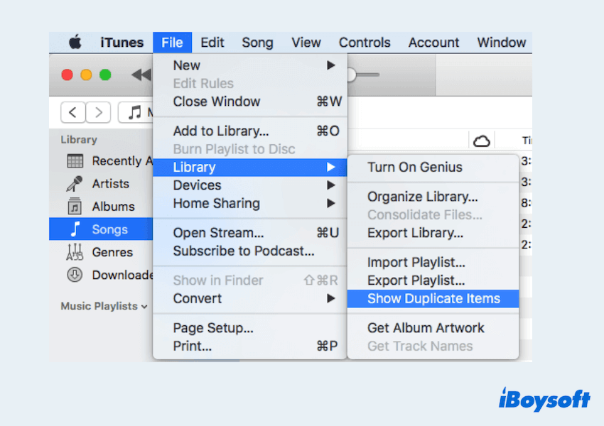 Löschen von iTunes-Duplikaten durch eigene Funktionen