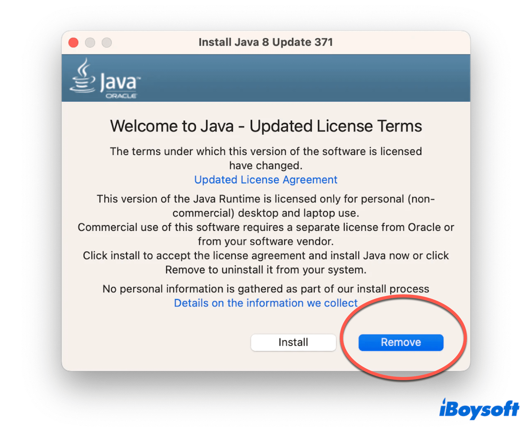 Supprimer Java sur Mac avec l'installateur Java