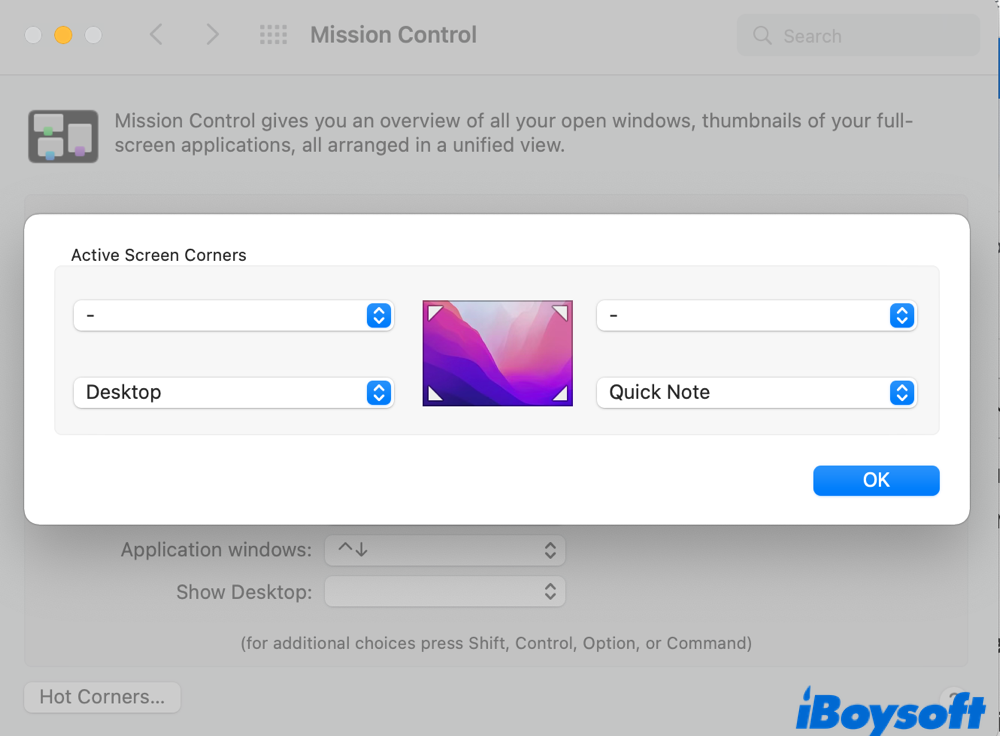 use Hot Corners to lock Mac screen